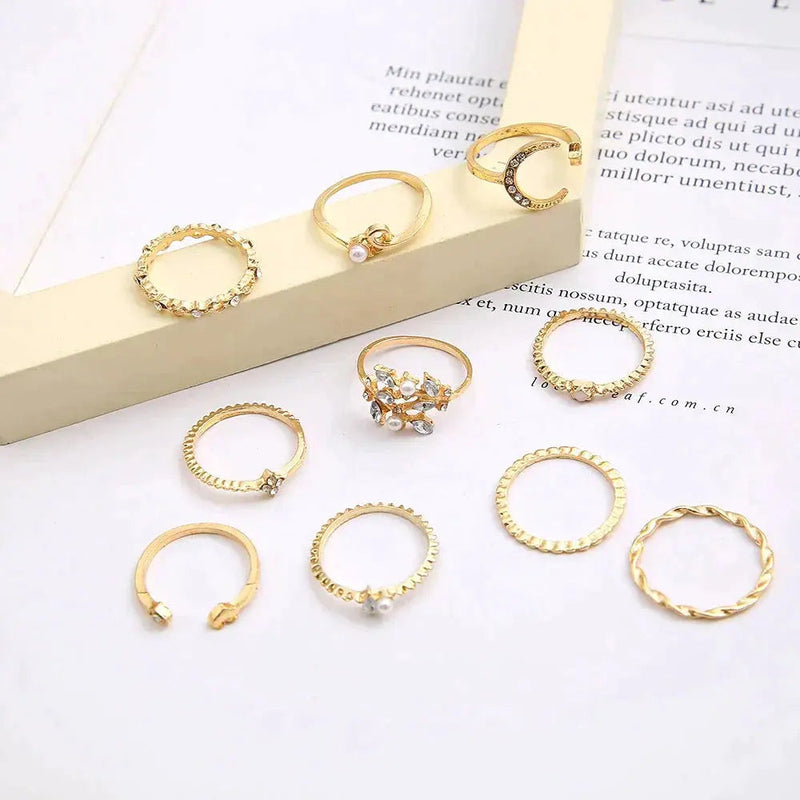 10 Pack of Bohemian Silver and Gold Plated Rings 3