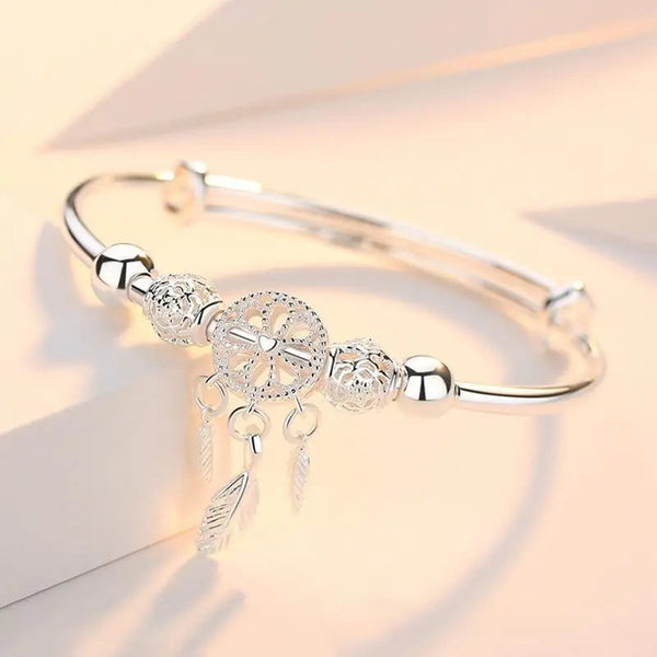 925 Silver Adjustable Dreamcatcher Bracelet 0