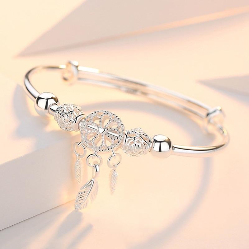 925 Silver Adjustable Dreamcatcher Bracelet 0