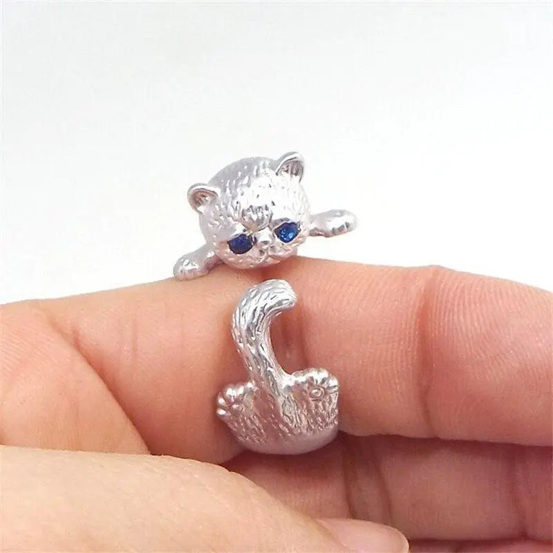 925 Sterling Silver Adjustable Kitty Ring 2