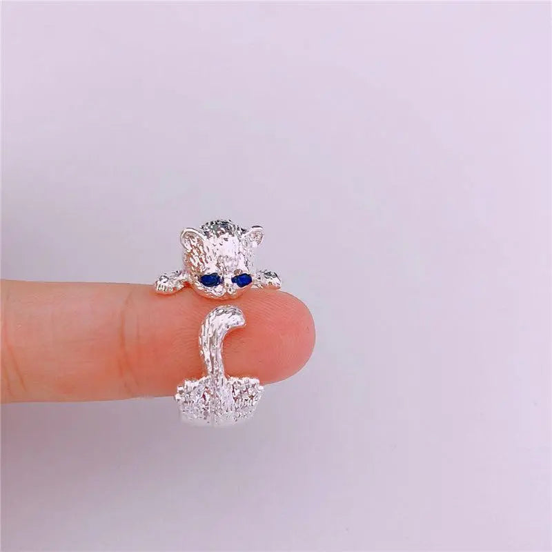 925 Sterling Silver Adjustable Kitty Ring 3