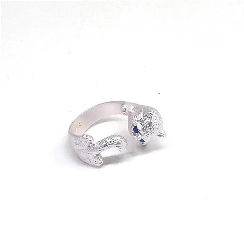 925 Sterling Silver Adjustable Kitty Ring 4