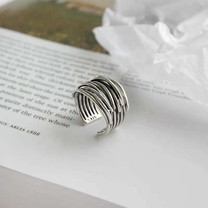 925 Sterling Silver Adjustable Layered Ring 3