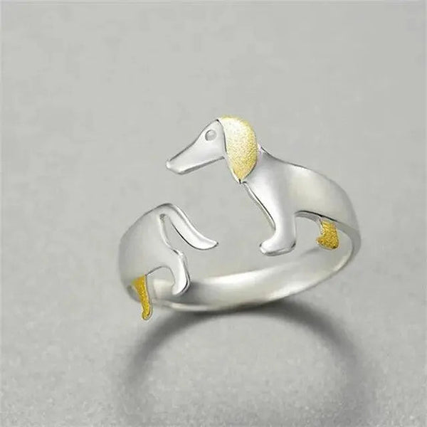 925 Sterling Silver Dachshund Ring 0