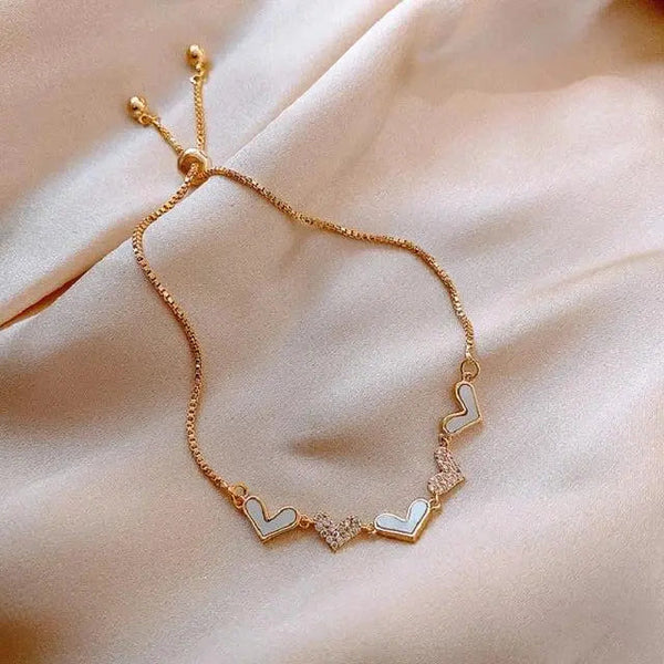 Adjustable Gold Heart Bracelet 0