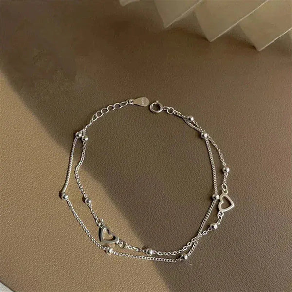 Adjustable Silver Heart Bracelet 1
