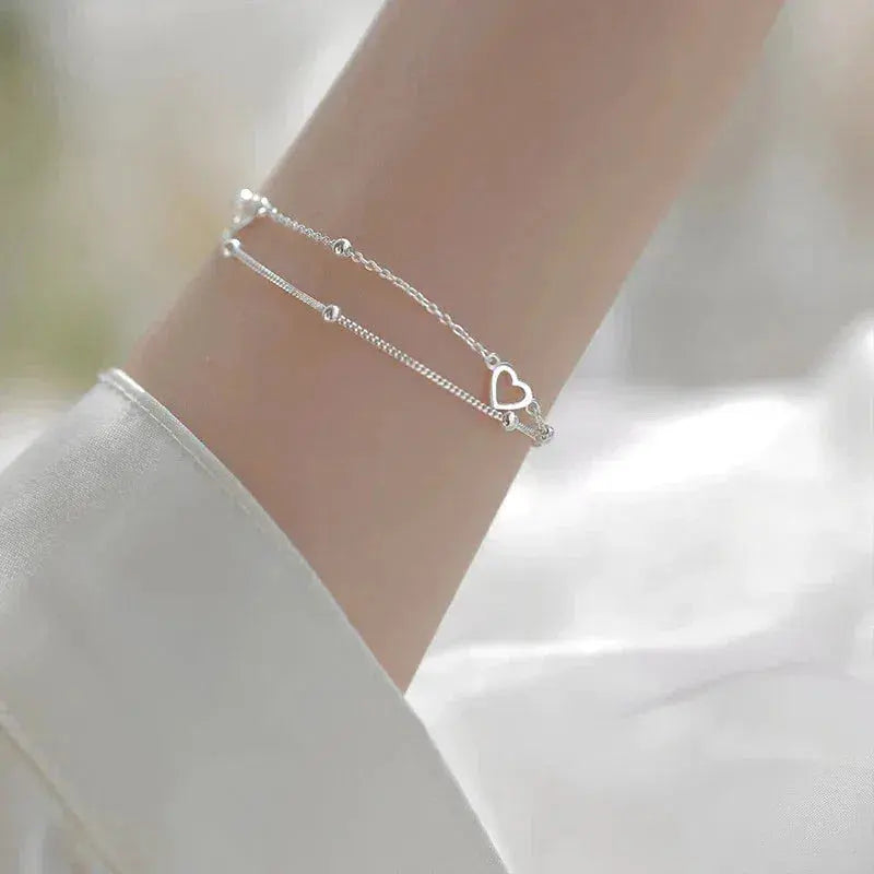 Adjustable Silver Heart Bracelet 3