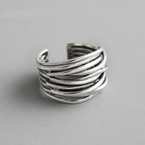 Adjustable silver layer ring 0
