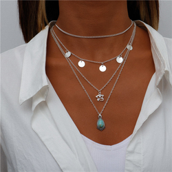 Blue Stone Silver Necklace 0