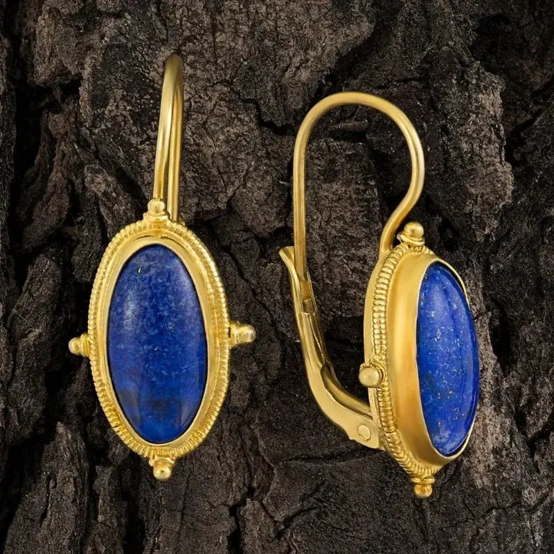Blue Vintage Earrings in Gold 0