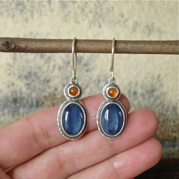 Blue and orange vintage earrings 0