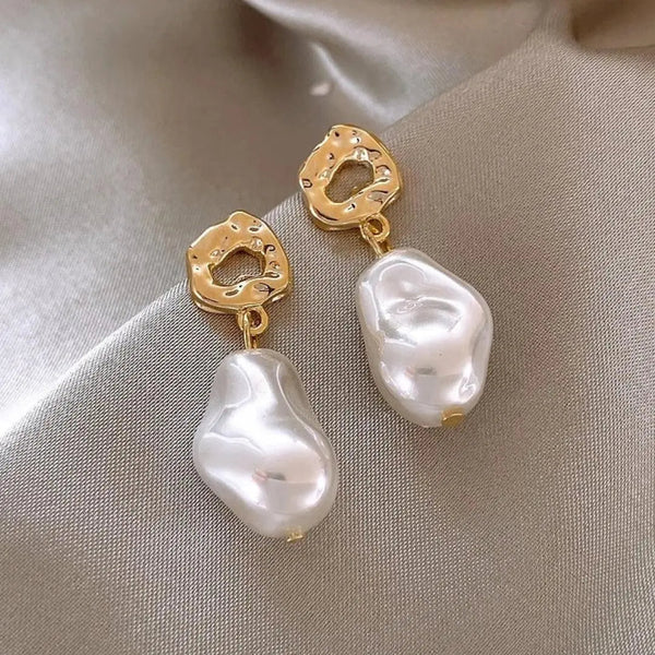 Boho Pearl Earrings in Gold 0