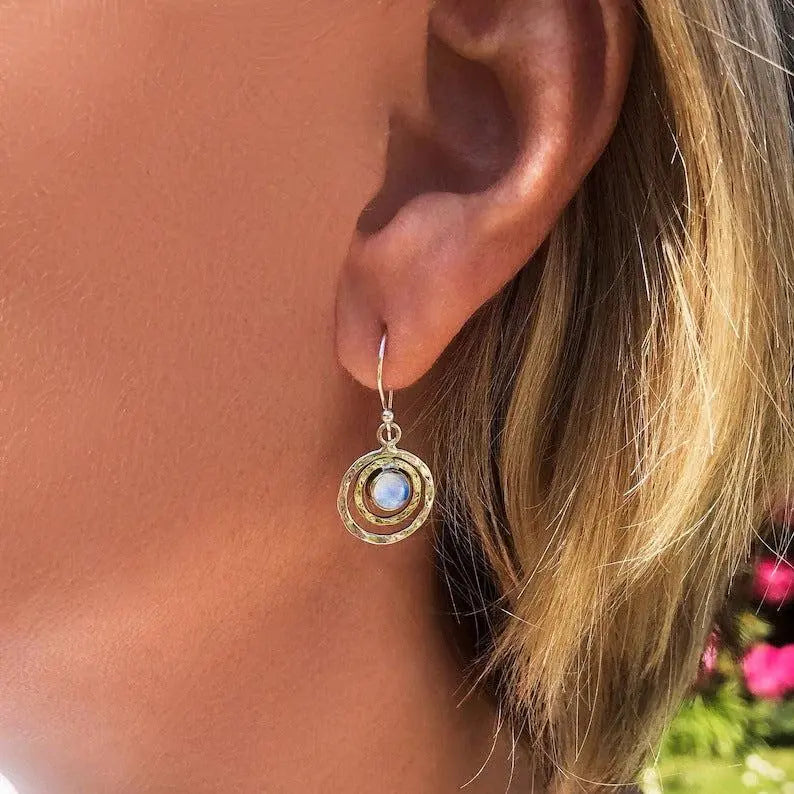 Boho Saturn with Turquoise Opal Earrings 2