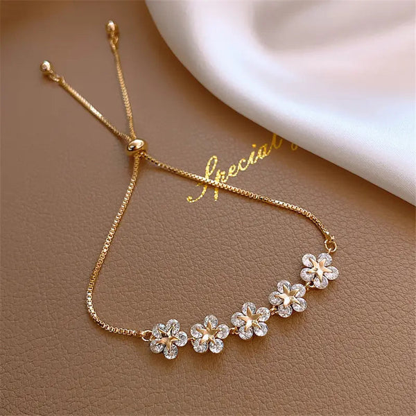 Bracelet Crystal Daisy in Gold 1