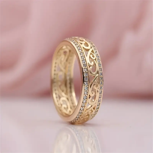 Bright Hollow Gold Ring 0