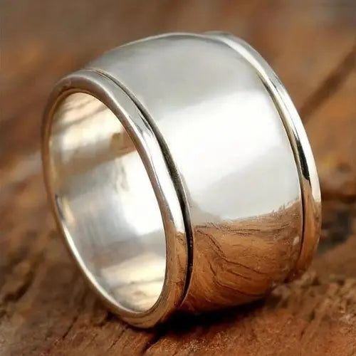 Classic Wide Sterling Silver Band Ring 0