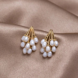 Coral earrings with freshwater pearls 0