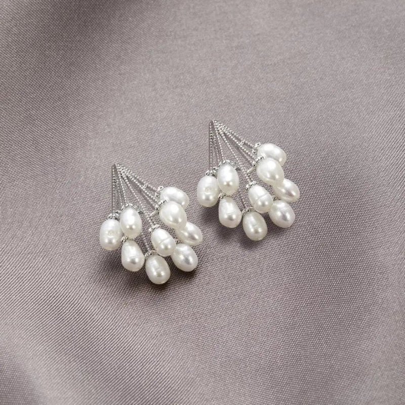 Coral earrings with freshwater pearls 5
