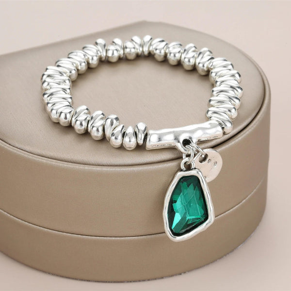 Crystal Bracelet with Silver Plated Pearls 1