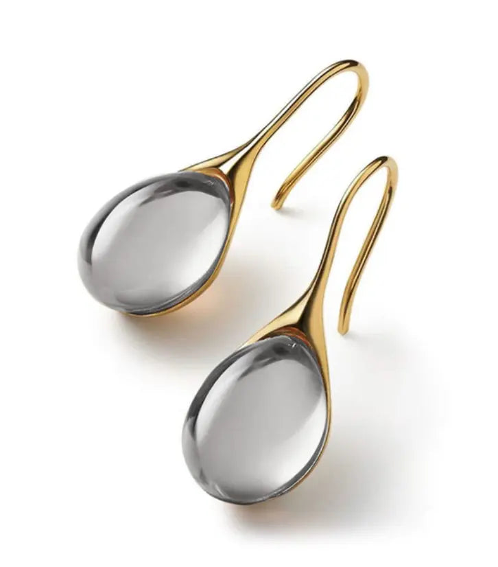 Crystal drop earrings in gold and silver 4