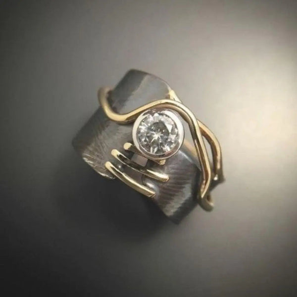 Dark Vintage Ring with Zirconia 0