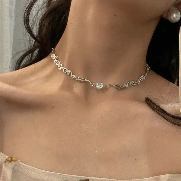 Elegant Heart Zirconia Necklace 0