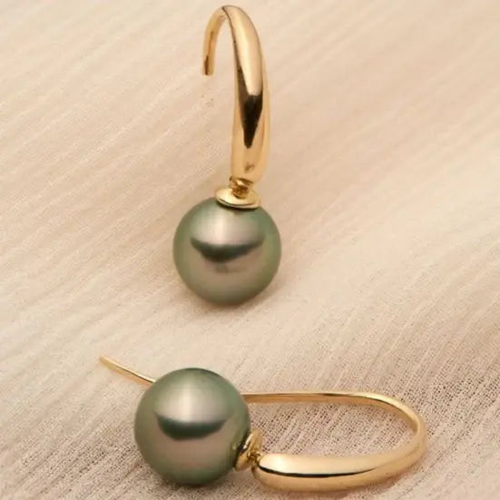 Elegant Olive Pearl Earrings 0