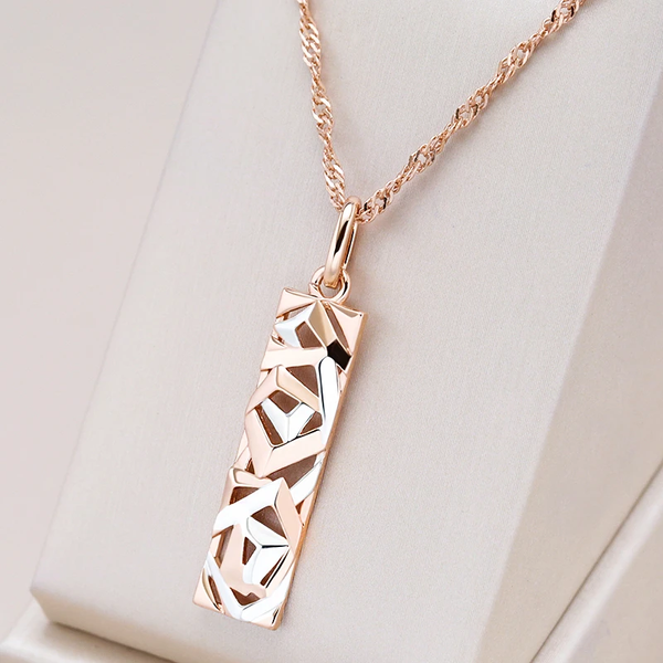 Elegant Rectangular Gold Necklace 0