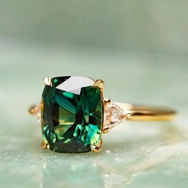 Elegant Square Emerald Ring 1