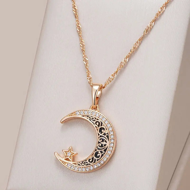 Elegant and Brilliant Moon Necklace 0