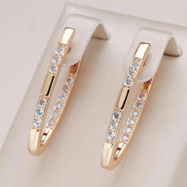 Elegant zirconia earrings in gold 0
