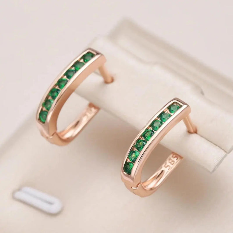 Emerald diamond earrings in gold 0