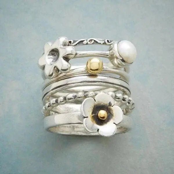 Flower Bead Necklace Ring 0