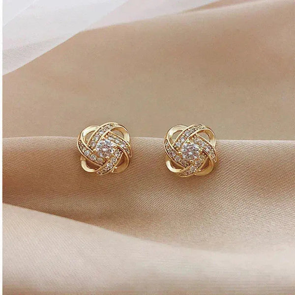 Flower Spiral Cross Earrings 0