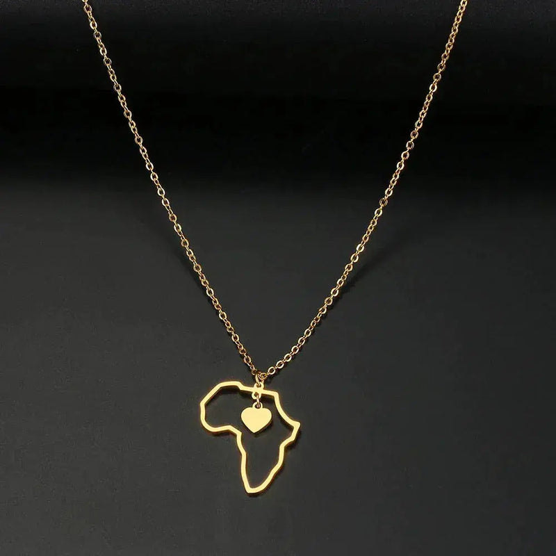 Gold Heart of the Continent Necklace 0