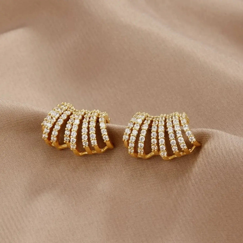 Gold Pearl Hoop Earrings 0