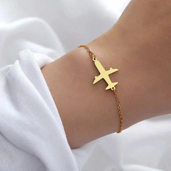 Golden Airplane Bracelet 0