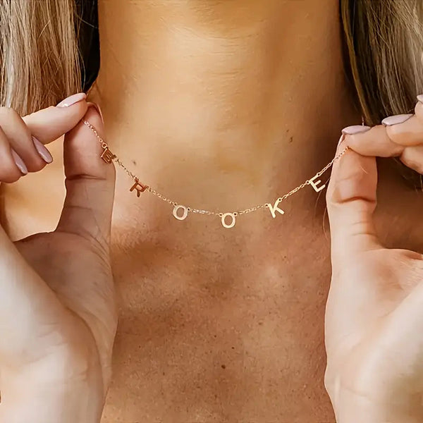 Golden Custom Initial Necklace 1