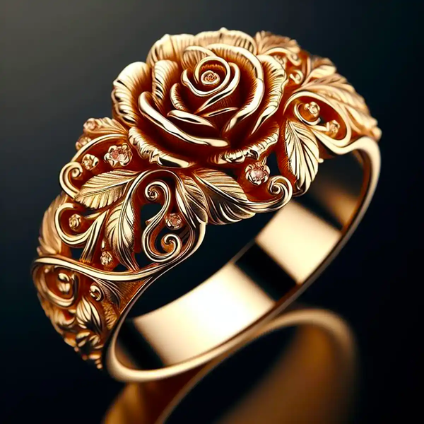 Golden Flower Ring 0