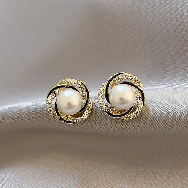 Golden Shiny Ball Earrings 0