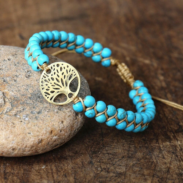 Handcrafted 'Tree of Life' Bracelet with Turquoise Stone 0