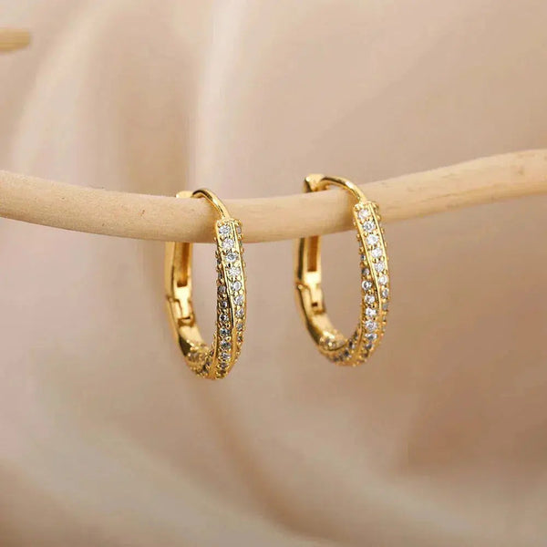 Irregular Minimalist Shiny Gold Earrings 0