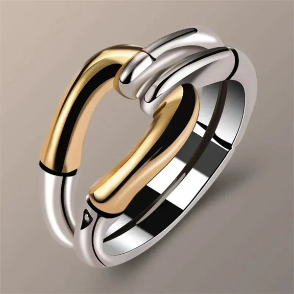 Knoted Vintage Ring in Gold and Silver 0