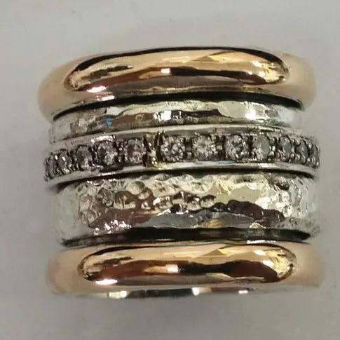 Layered Thick Gold Ring in Vintage Style 0
