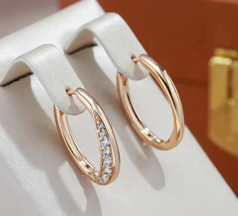 Luxurious golden hoop earrings 0