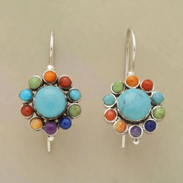 Multicoloured Turquoise Round Earrings 0