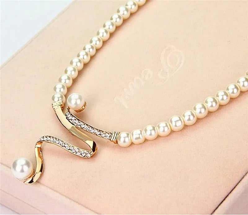 Natural Pearl Necklace + Earring Set 3