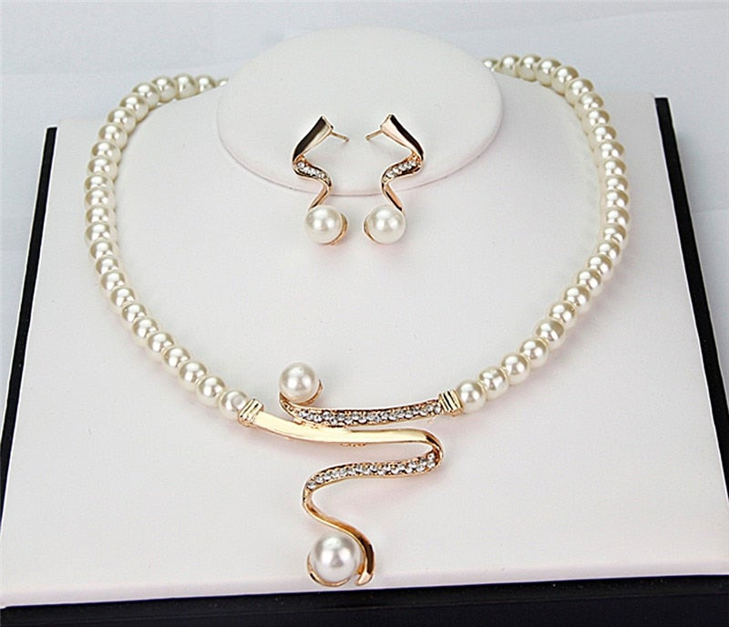 Natural Pearl Necklace and Earring Set 1