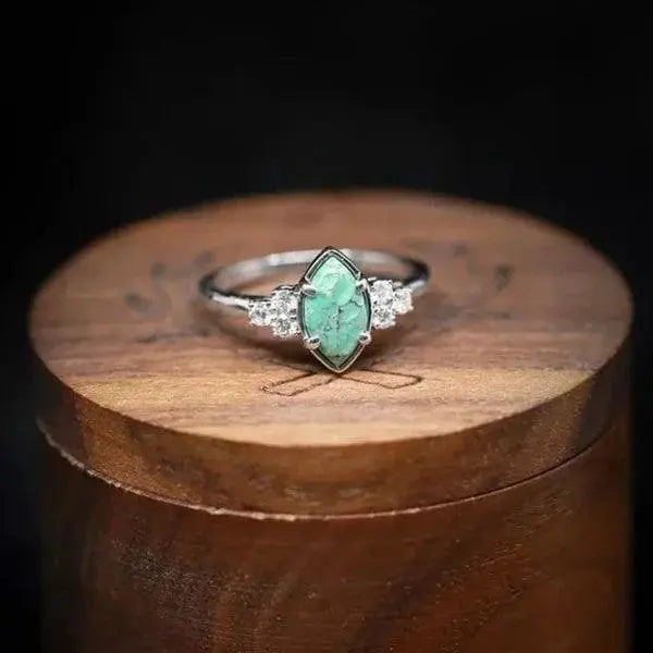 Natural Turquoise Diamond Ring 0