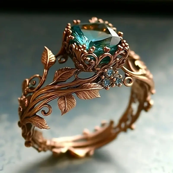 Nature Green Crystal Ring 0